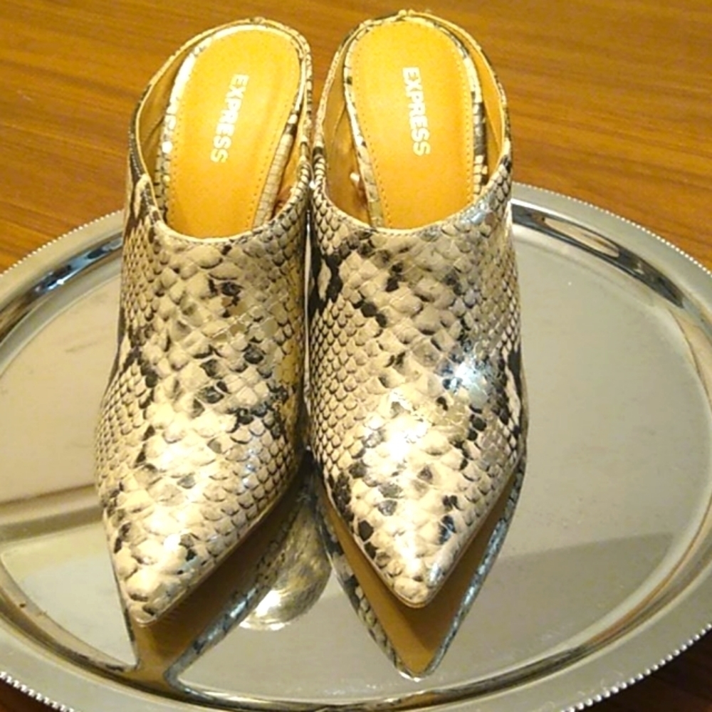 Express Size 7 Snakeskin Bootie